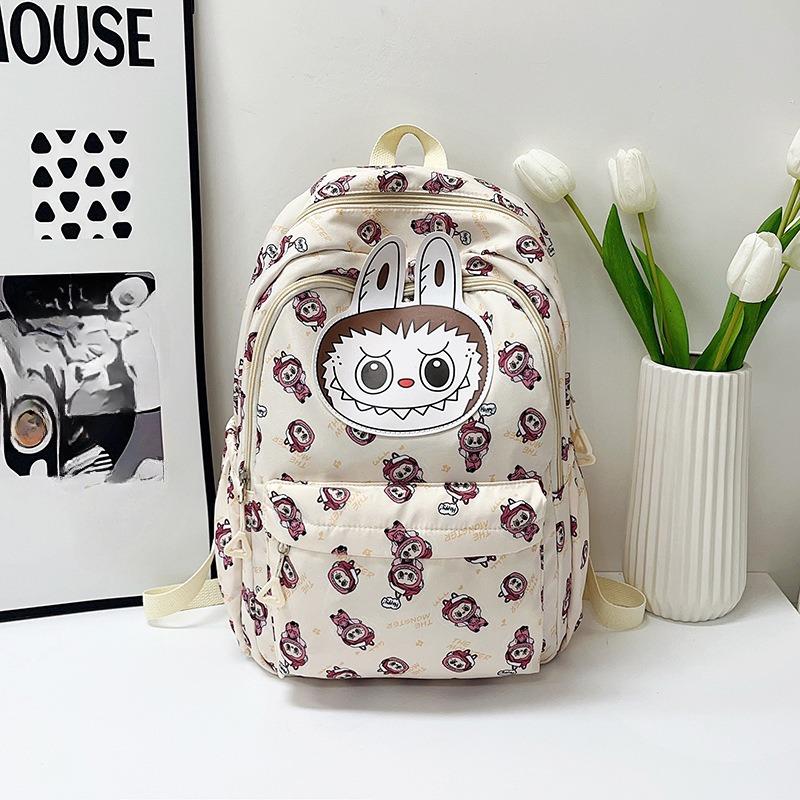 Neue Labobo Junior High School Schultaschen Niedliche Cartoon Lastreduzierung Mädchen Rucksäcke Hochwertiges Nylon Wasserdicht Doppelschulter Büchertasche beige