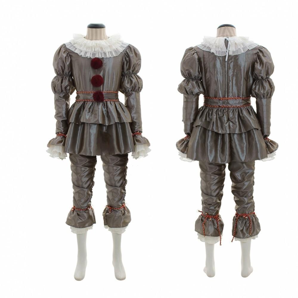 Anime Nacht Clown Joker Erwachsener Pennywise Cosplay Kostüm Halloween Clown Stephen King Männer Frauen Cos Anzüge Outfit Uniform Party KIDS 140&Ghost Joker black