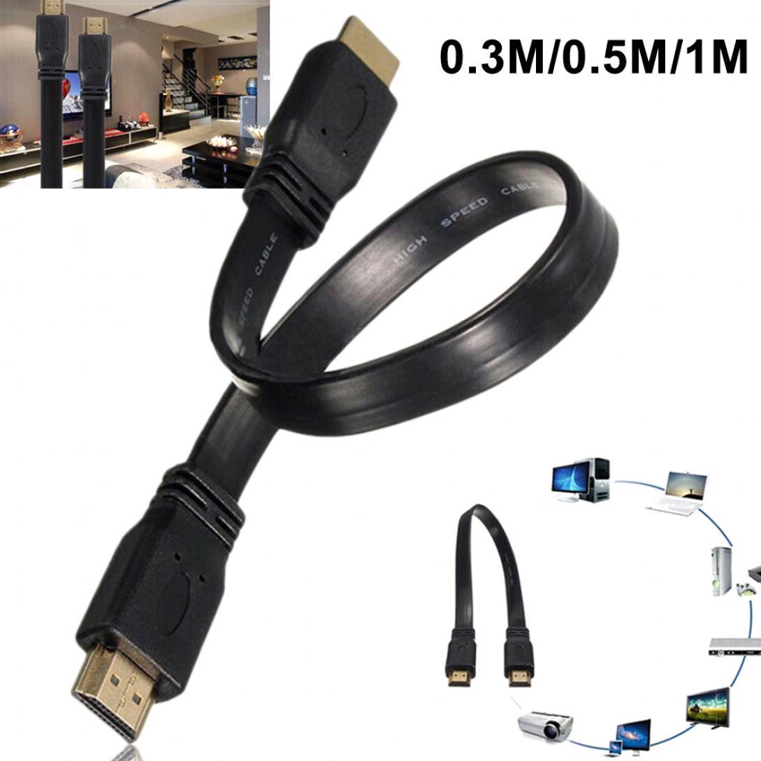 3CSTORE Hochgeschwindigkeits-HDMI-Flachkabel (Stecker auf Stecker) für Audio, Video, AV, HDTV, PS3 0.3M