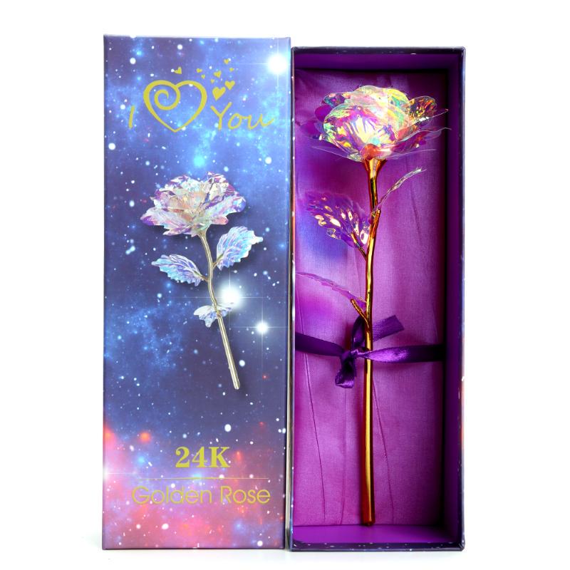 Kreatives Geschenk zum Valentinstag, 24 Karat folienvergoldetes Kristall, Rose für immer, Liebe, Hochzeitsdekoration, Geschenk 1SET