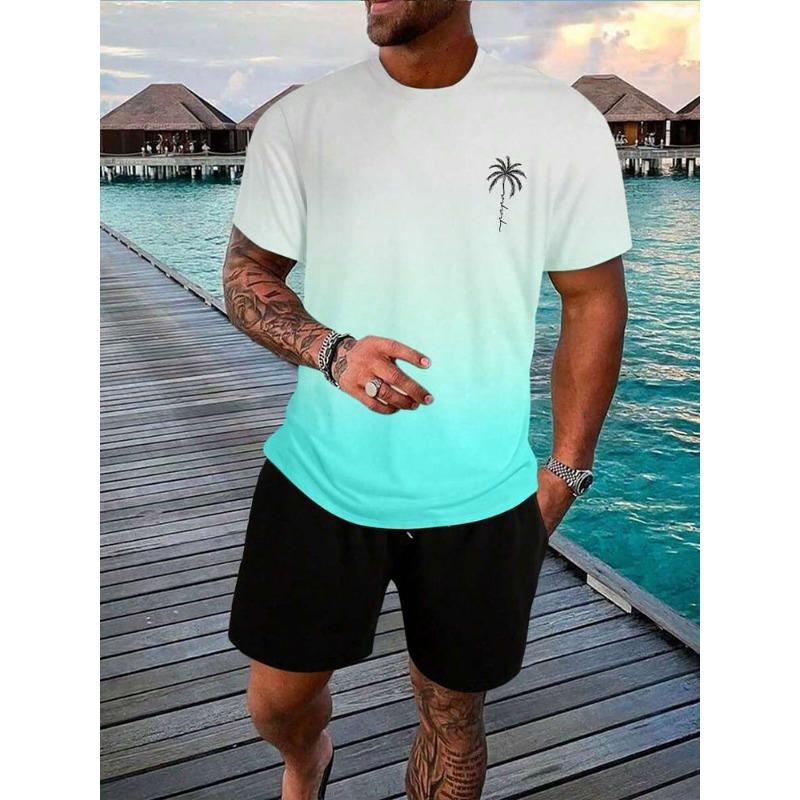 Kurzarm-Shorts-Set für Herren mit gelbem Enten-Print, Sommer-Set für Herren, 2-teiliges Hawaii-Set für Herren, lässiges T-Shirt für den Außenbereich, Strand-Shorts für Herren 5XL