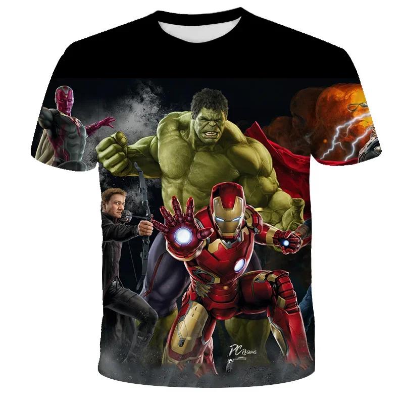 Marvel Superheld Hulk T-Shirt Jungenkleidung Kinder-T-Shirt Spider-Boy Kinder-Oberteil T-Shirt Sommer Kurzarm-T-Shirt 110 rot