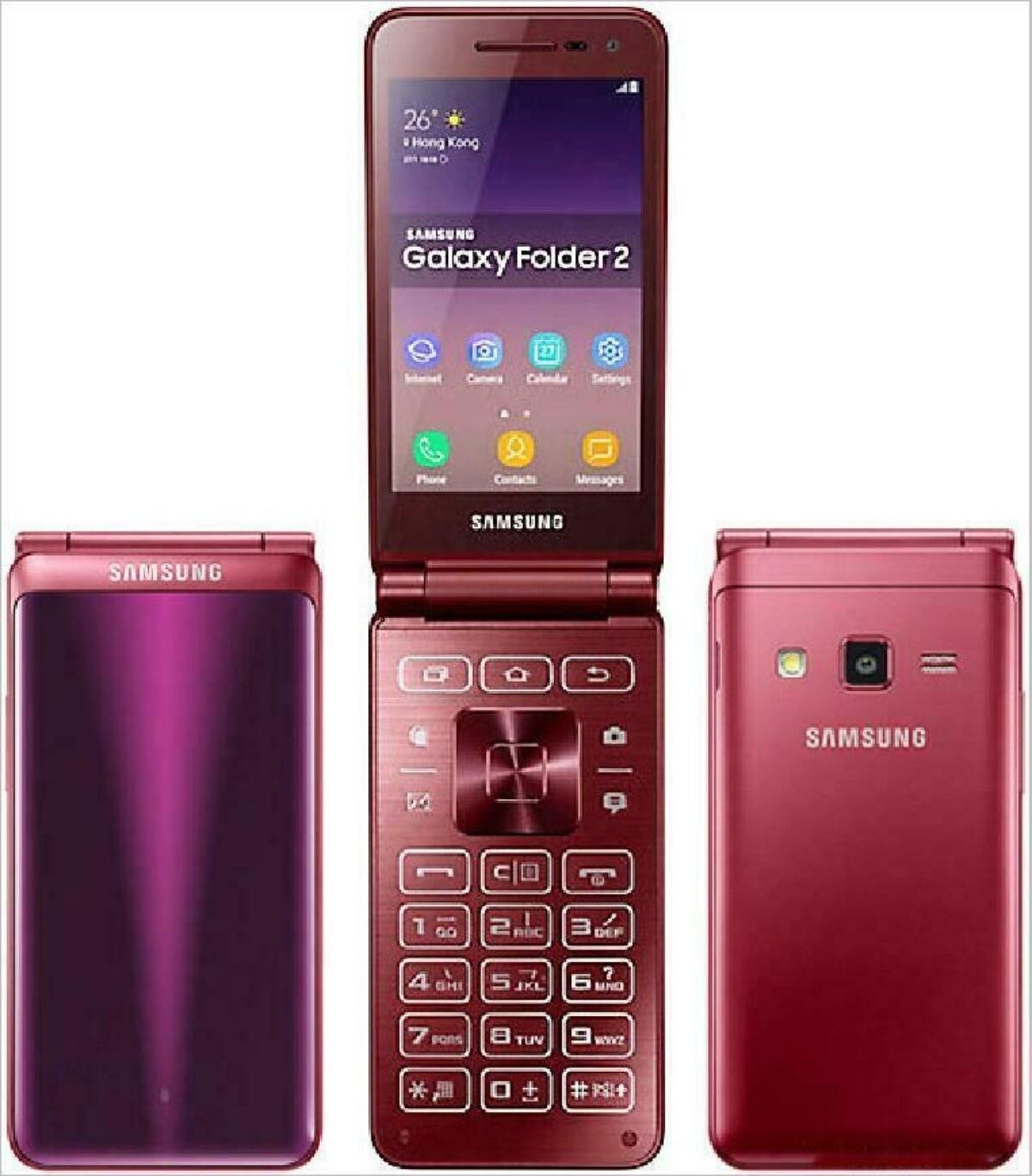 Generalüberholtes Samsung Galaxy Folder 2 G160N 4G LTE Original 2 GB RAM 32 GB ROM Klappbares Entsperrtes Smartphone rot