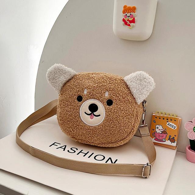 Japanischen Stil Kawaii Tasche Frauen Cartoon Plüsch Schulter Tasche Für Frauen Umhängetasche Kleine Telefon & Geldbörse Tasche khaki