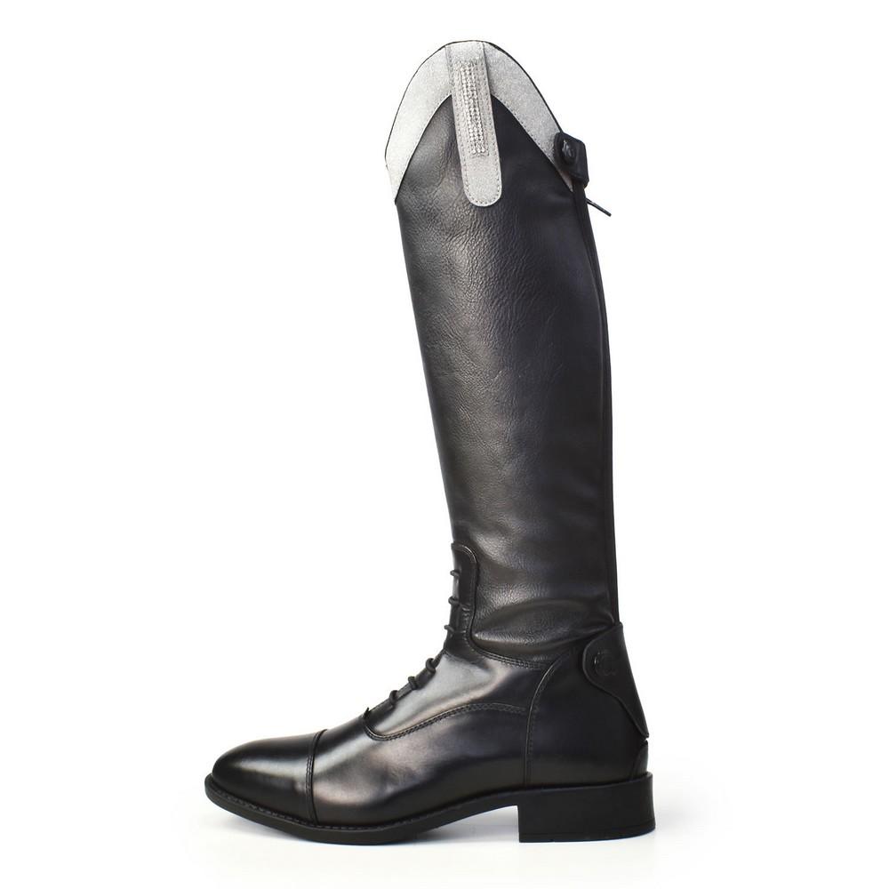 Brogini Kinder/Kinder Como Piccino Leder lange Reitstiefel 1.5 UK silber