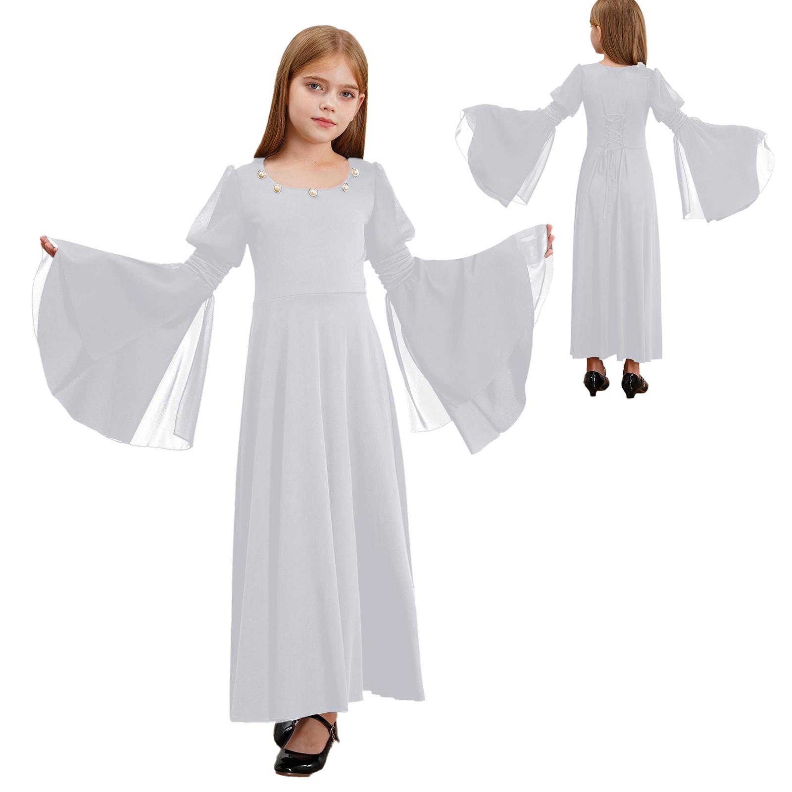 Kinder Halloween Kostüm Fee Kostüm Gothic Prinzessin Langes Kleid Mädchen Renaissance Kleid Mittelalter Kostüm Abendkleid Retro Fee Kleid Vintage