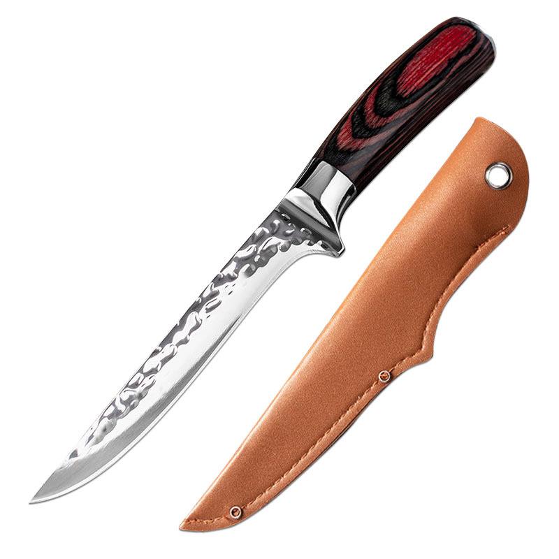 Geschmiedetes Ausbeinmesser Edelstahl Kochmesser für Fleisch Knochen Fisch Obst Küchenmesser Hackmesser Metzgermesser knife with cover
