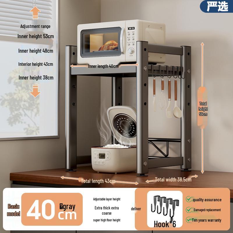 Multifunktionales Küchenarbeitsplatten-Aufbewahrungsregal für Reiskocher, Backofen, Heißluftfritteuse und Mikrowelle