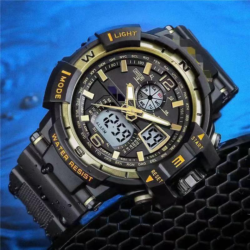 Militäruhr Armbanduhr Herren Digital Quarz Analog Sport Männliche Männer LED Wasserdichte Uhren Wasserdicht gold