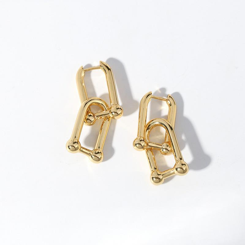 Foxanry Minimalistische U-förmige Ohrringe für Frauen, Paare, neu, trendig, elegant, geometrisch, handgefertigt, für Hochzeit, Party, Schmuck, Geschenke gold