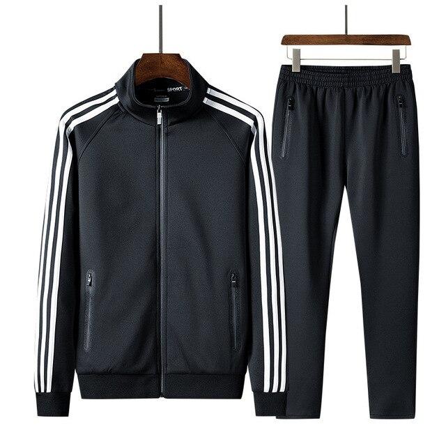 Herren-Sportbekleidung, Herren-Trainingsanzüge, Übergröße, 8XL, zweiteiliges Set XXXXXL schwarz