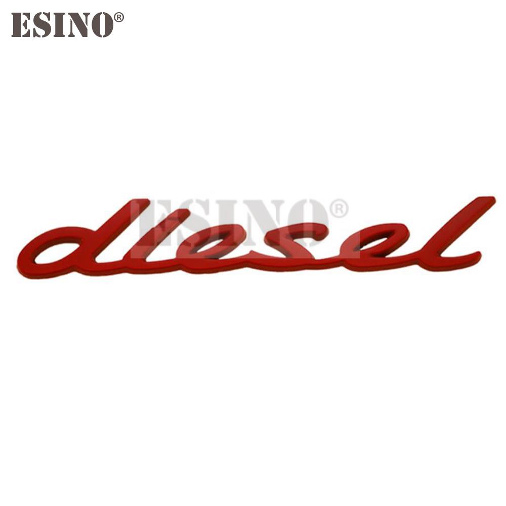 Auto Styling 3D Diesel Metall Chrom Zinklegierung Emblem Logo Auto Plakette Karosserie Kofferraum Kotflügel Klebe Emblem Auto Zubehör rot