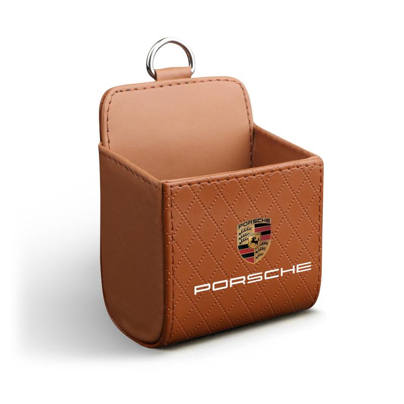 Auto Luftauslass Aufbewahrungsbox Handy Brillen Organizer Autozubehör Für Porsche Boxster Cayenne Panamera Macan Cayman 911 918 996 917 991 braun