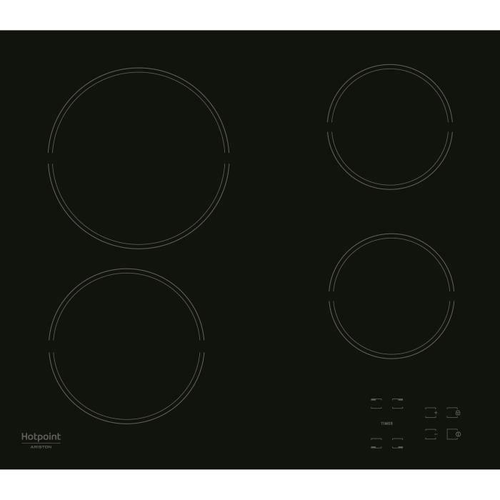 Glaskeramik-Kochfeld - HOTPOINT - HR631C - 4 Kochzonen - 60 cm - Schwarz