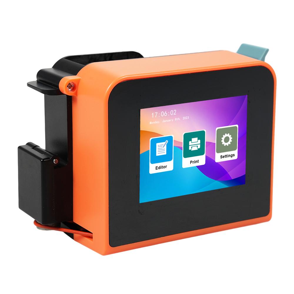 Bisofice Mini-Handdrucker, tragbarer Tintenstrahldrucker, 600 DPI High-Definition-Tintenstrahl-Codedrucker orange