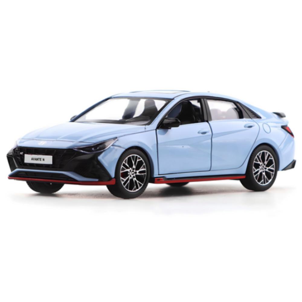 Hyundai Avante N Facelift 1:38 Diecast-Modellauto, blau, mit Rückziehmechanismus