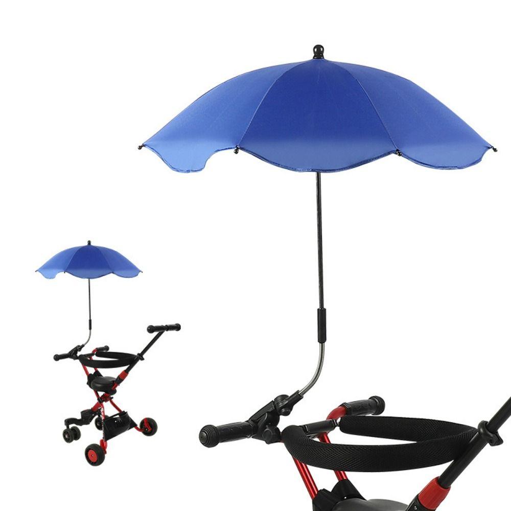 UV-Schutz Kinderwagen Sonnenschirm Verstellbarer Kinderbuggy Sonnenschirm Kinderwagen dunkelblaue