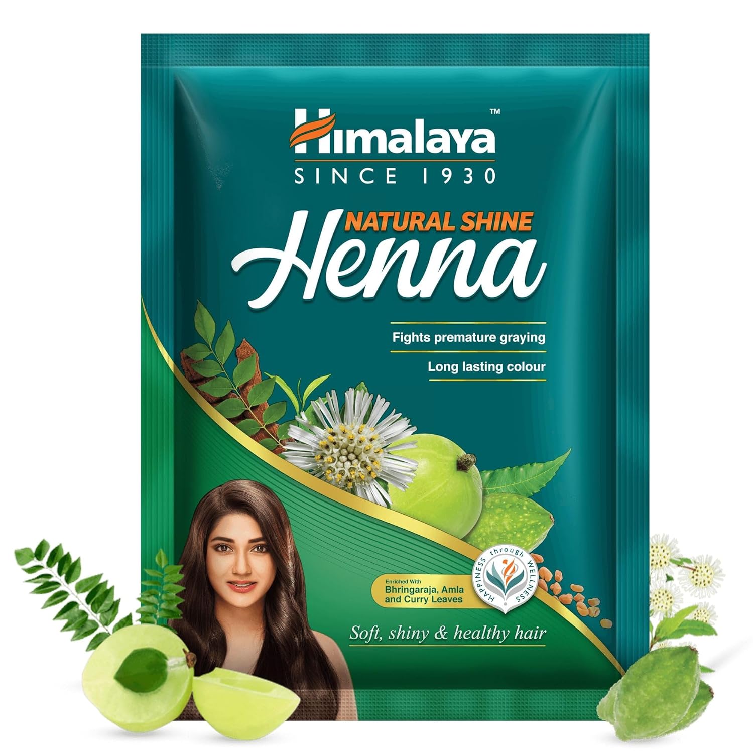 Himalaya Natural Shine Henna 120G Für Reichhaltige Haarfarbe & Pflege | Lösung gegen Vorzeitiges Ergrauen | Pflanzliche Haarfarbe