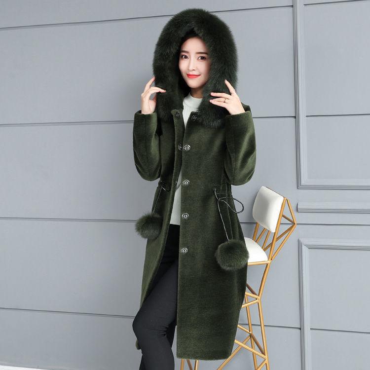 Frauen Winter Casual Warme Parka Jacke Solide Outwear Mantel Pelz Mantel M