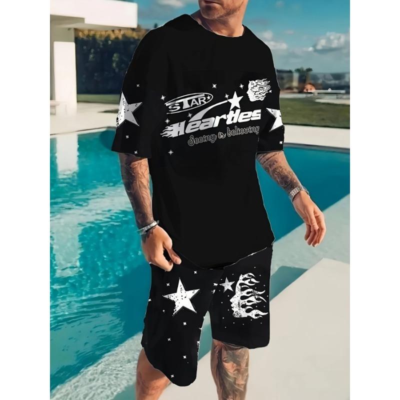 Khamzat Chimaev Herren MMA Boxen Kampf Sportbekleidungsset Atmungsaktives T-Shirt und Shorts für Ringen Laufen Schweißabsorption 4XL black