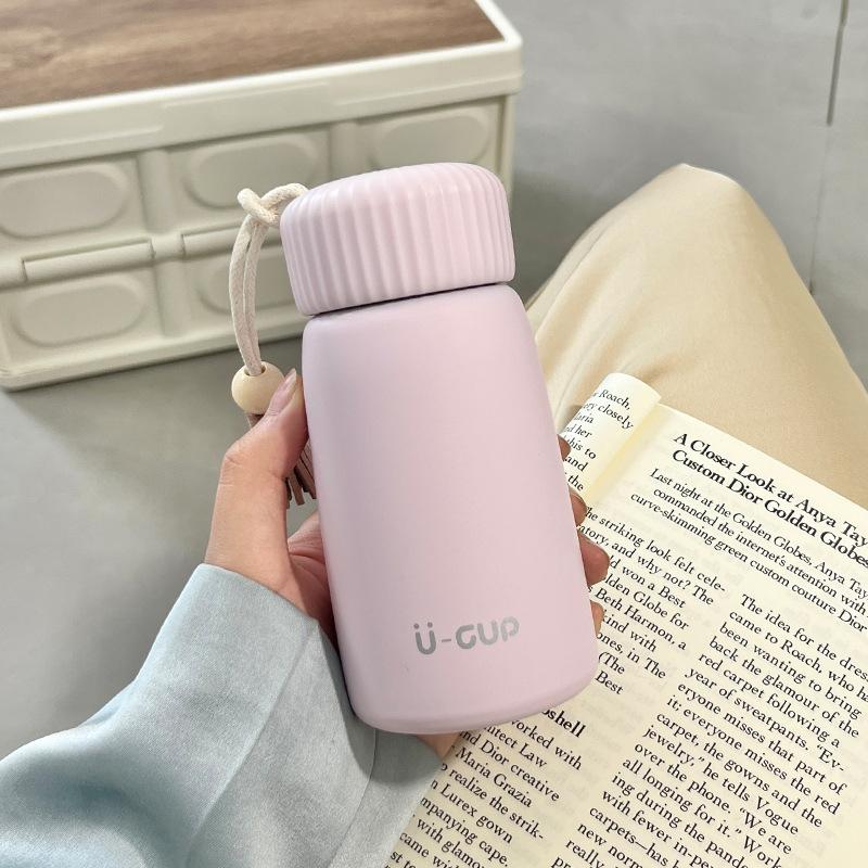 250/400ML Isolierte Wasser Tasse Kleine Tragbare Heizung Isolierung Wasserkocher Kaffee Becher Thermos Tasse 250ml rosa