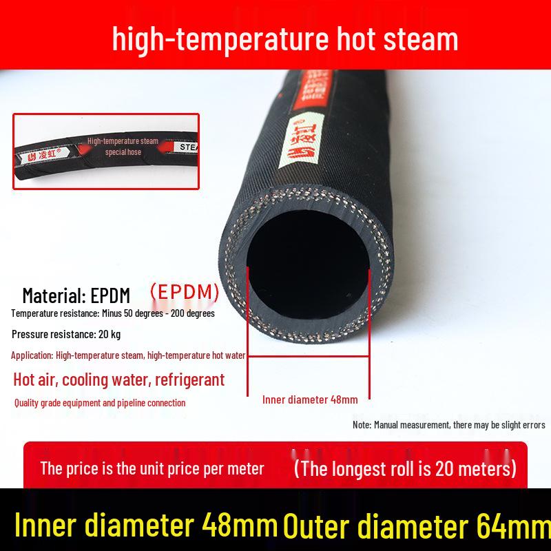 Hochtemperaturbeständiger schwarzer Gummischlauch: Öl, Luft, Dampf, Benzin, Diesel, Wasserschlauch mit Klemme