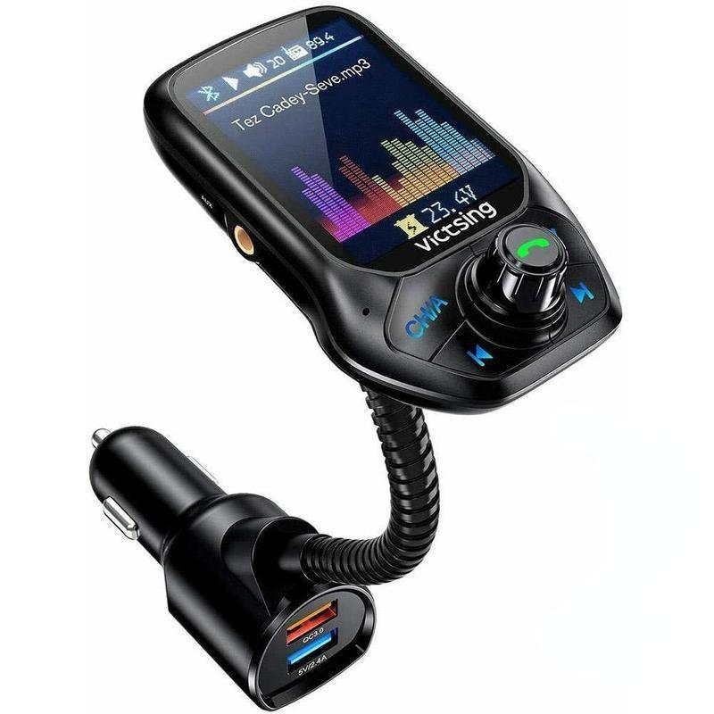 Bluetooth Auto FM Sender MP3 Player Freisprechradio Adapter Kit USB Ladegerät black