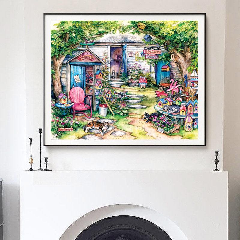 Diamant-Gemälde, Hinterhof, 5D-DIY, Handarbeit, Stickerei, Kreuzstich, Strass 20X30CM