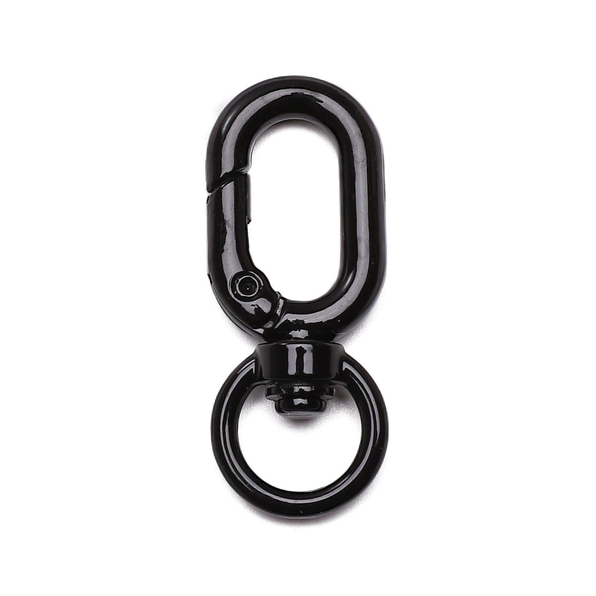 Legierung Sprühlackiert 8-förmige Schnallen Karabiner für DIY Tasche Handyzubehör 1Pc schwarz