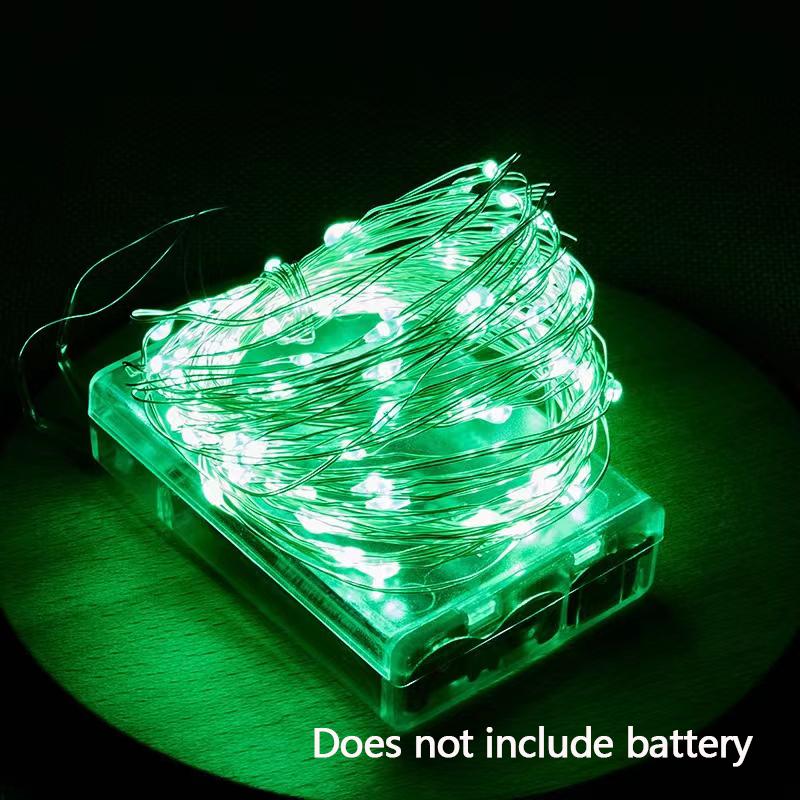 5M 10M LED USB Kupferdraht String Fairy Lichter Weihnachten Hochzeit Mini LED Lampen Led Strap Licht 2M 20leds【Battery box】 grün