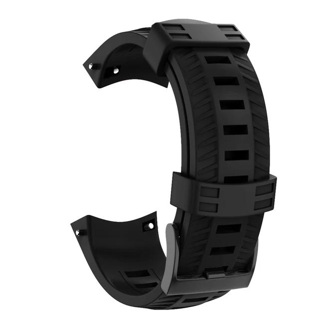 24mm Gummi Silikon Armband für Suunto 9 Smartwatch Armband für Suunto 9 baro Ersatzarmband Spartan Sport Uhrenarmband Suunto Spartan schwarz
