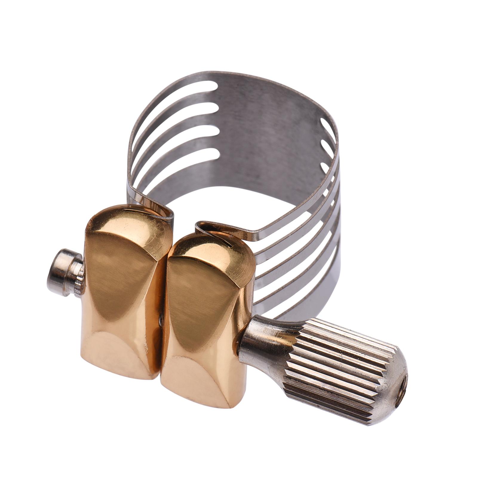 Saxophon-Ligatur mit Einzelschraubenverstellung, kompakte, langlebige Sax-Ligatur für Sopran-Saxophon I7830-3 silber