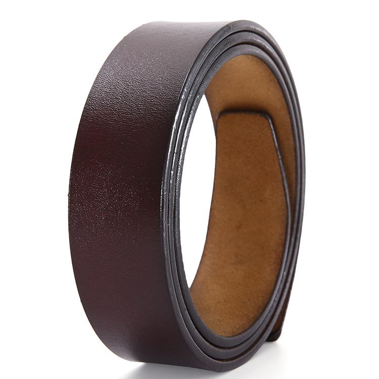 Ledergürtel für Herren, Leder ohne Stirnband, Streifen, kopfloser Gürtel, Herren-Gürtel ohne Loch, zahnloser Gürtel, Herren-Hosengürtel aus Rindsleder Antique Brown Toothless