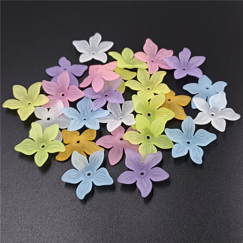 Home Partyzubehör Schmuckherstellung für Ohrringe Modeschmuck DIY Haaraccessoires Acryl Matte Perlen 20 Stück Bauhinia Blume Halter bunt