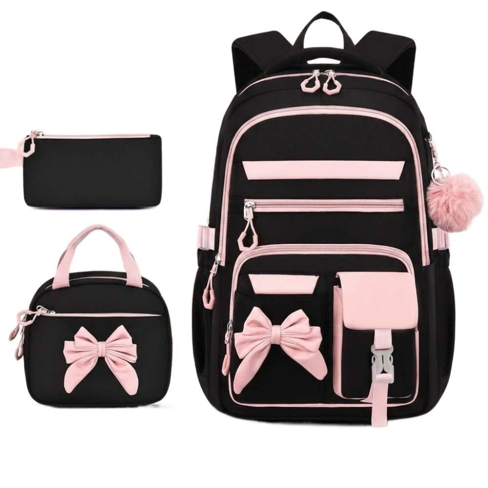 Lässiges Dreiteiliges Schulranzen-Set mit Federmäppchen Schüler-Schulranzen Rucksack mit großem Fassungsvermögen Täglich Set 3