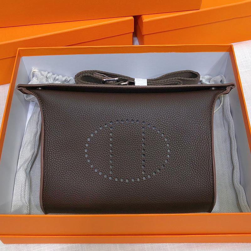 Hochwertige vielseitige erste Schicht Rindsleder Tasche, Teller Tasche, echtes Leder Unisex Tasche, lässige Schulter Umhängetasche. 21*5*18cm ebenholz