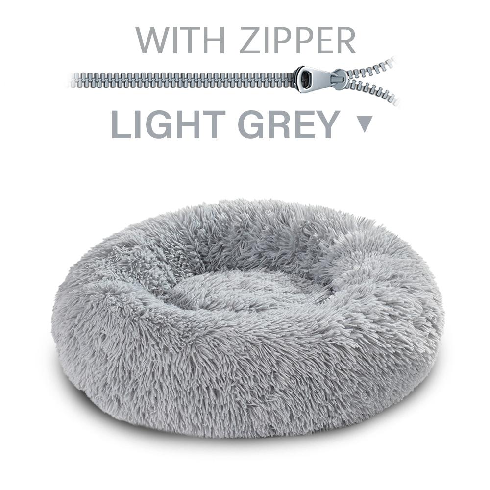 Abnehmbares rundes Haustierbett, Hundebett, Sofa, waschbar, abnehmbare Hundehütte, langes, luxuriöses Plüschbett für den Außenbereich, großes Haustier, Katzen- und Hundebett, warme Matte, Sofa XS gray