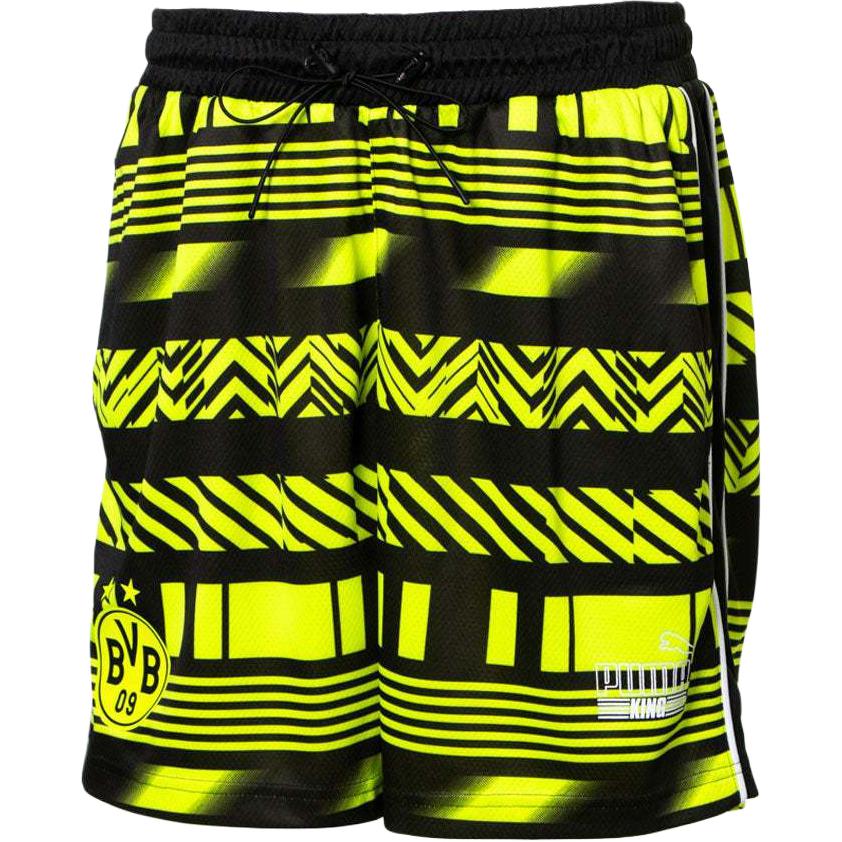 Puma Bvb Fashion Vielseitige Sportliche Freizeitshorts Herrenshorts Schwarz Grün 765050-05 M