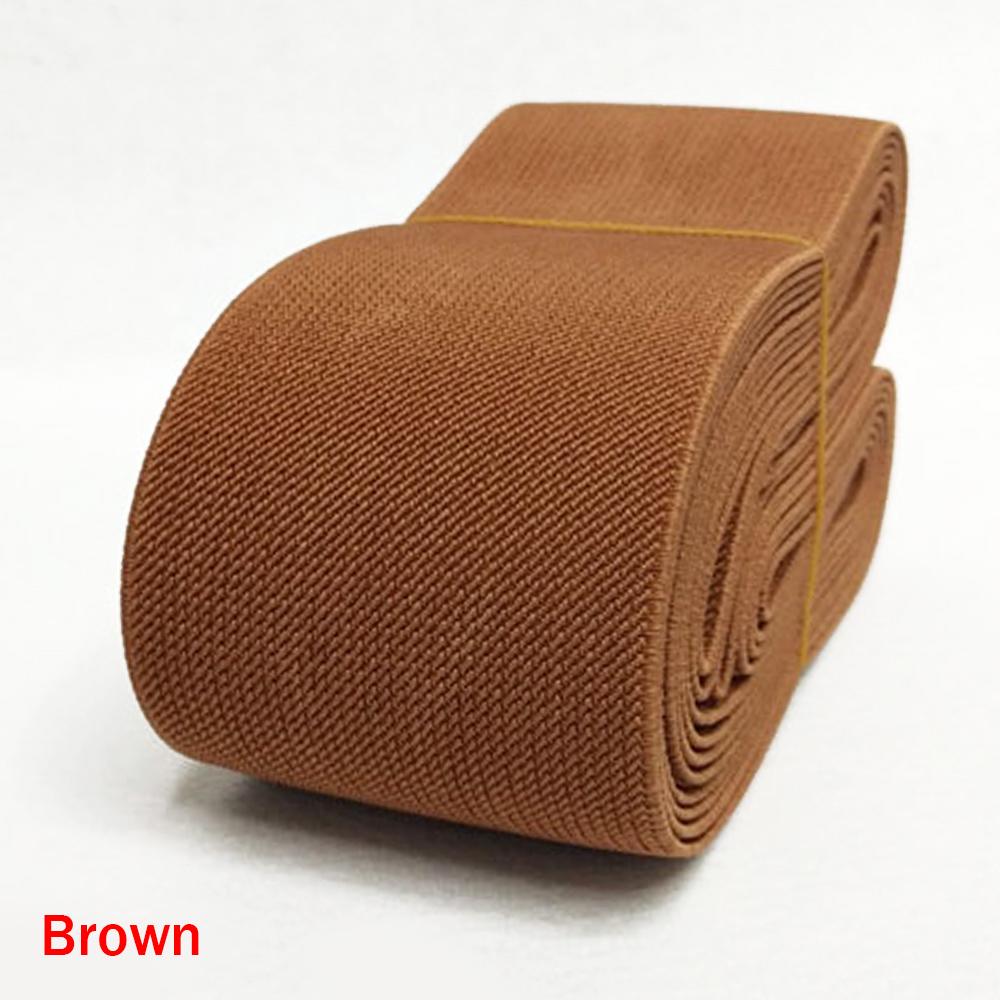 5 cm breites, flaches, elastisches Band, gewebtes Stretchband für Gesichtsmasken, Kostüme, Taillenmanschetten, Kleidung, DIY-Verzierungen, Materialien, Nähen, 5 m braun