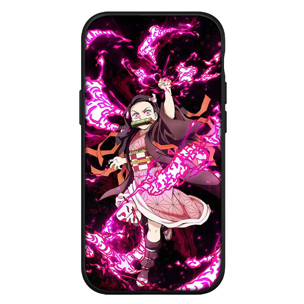 Hülle für iPhone 15 14 Xiaomi Redmi Note 13 12 11 Pro Max X 8 7 9 XR Samsung Galaxy S24 S23 OPPO Huawei Anime Dämon Slayer Tanjirou Nezuko Handyhülle for Samsung Galaxy S7 Edge terra