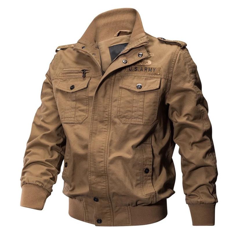 Jeansjacke Herrenmode Motorrad Jeansjacken Herren Casual Casual Jeansjacke Mann Oberbekleidung Mantel 6XL khaki