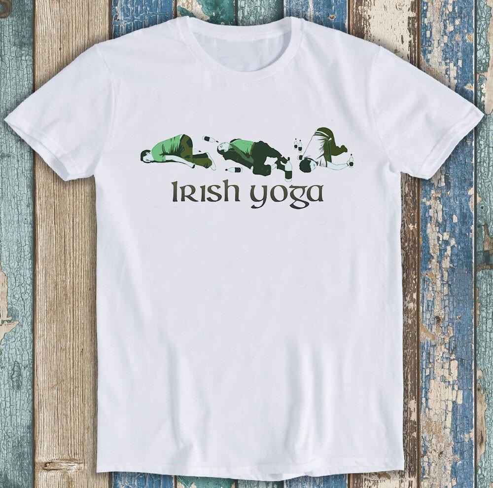 Irischer Yoga Fitness Trinken St. Patrick's Day Kunst Lustiges Geschenk T-Shirt M1354 M