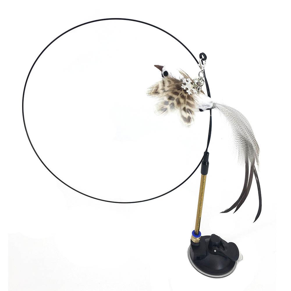 Simulation Vogel Interaktive Katze Spielzeug Lustige Feder Vogel Mit Glocke Katze Stick Spielzeug Für Kätzchen Spielen Teaser Zauberstab Spielzeug Sucker