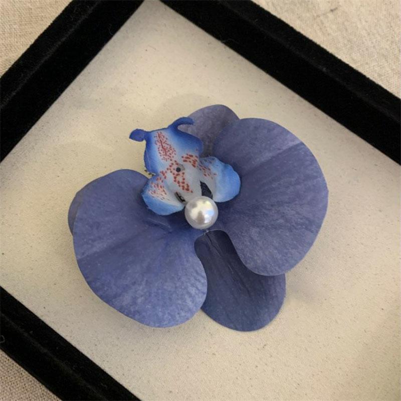 Hawaiianische Phalaenopsis-Blumen-Haarspange für Frauen und Mädchen, böhmische Orchideen-Blumen-Haarspange mit seitlichem Pony, BB-Haarspangen, Haarschmuck