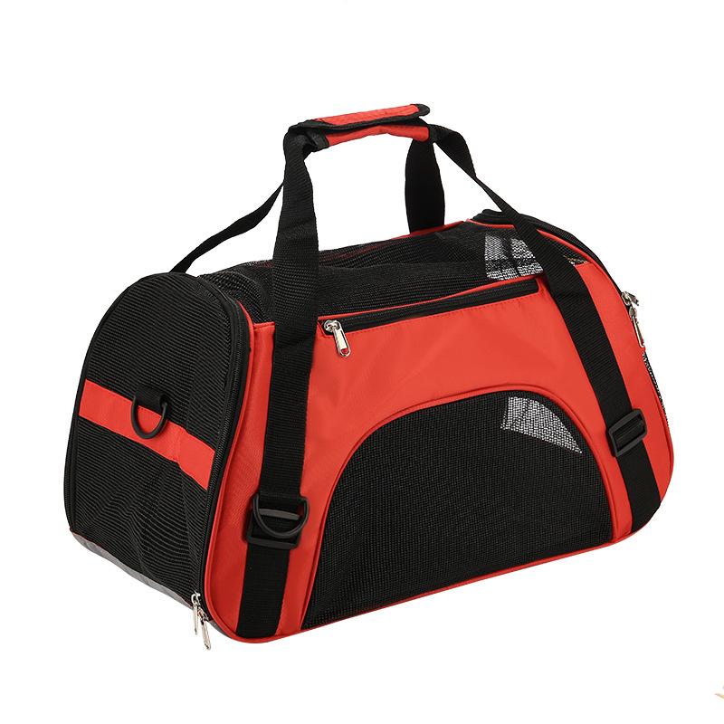 Faltbare, tragbare Tragetasche für Hunde und Katzen, Reisetaschen für Haustiere, atmungsaktives Mesh, für kleine Hunde, Katzen und Hunde, Outdoor-Zeltträger, ausgehende Haustiere, Handtasche L rot