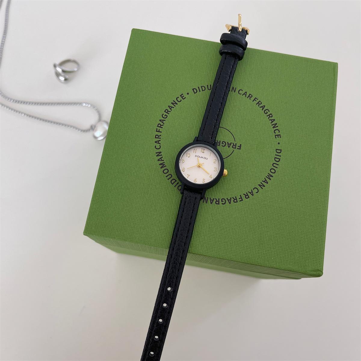 Uhr Damen Nische High-End Quarz Exquisite Und Kleine Uhr Damen Hochwertige Quarz Uhr black