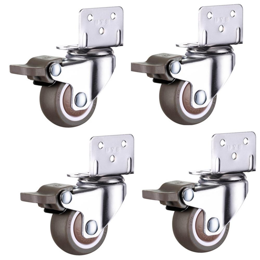 4 Stück Babybett-Rollen aus weichem Gummi für Kinderwagen, drehbare Rollen, Möbelrollen 1.5in. with brake