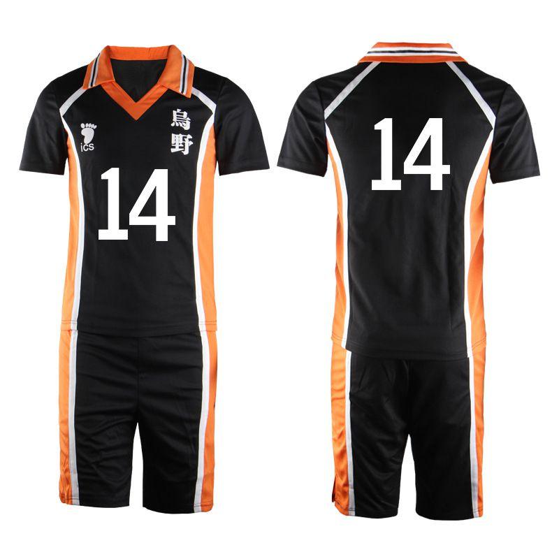 Karasuno Haikyuu High School Uniform Sportbekleidung Anzug Trikot Cosplay Kostüme 14,S