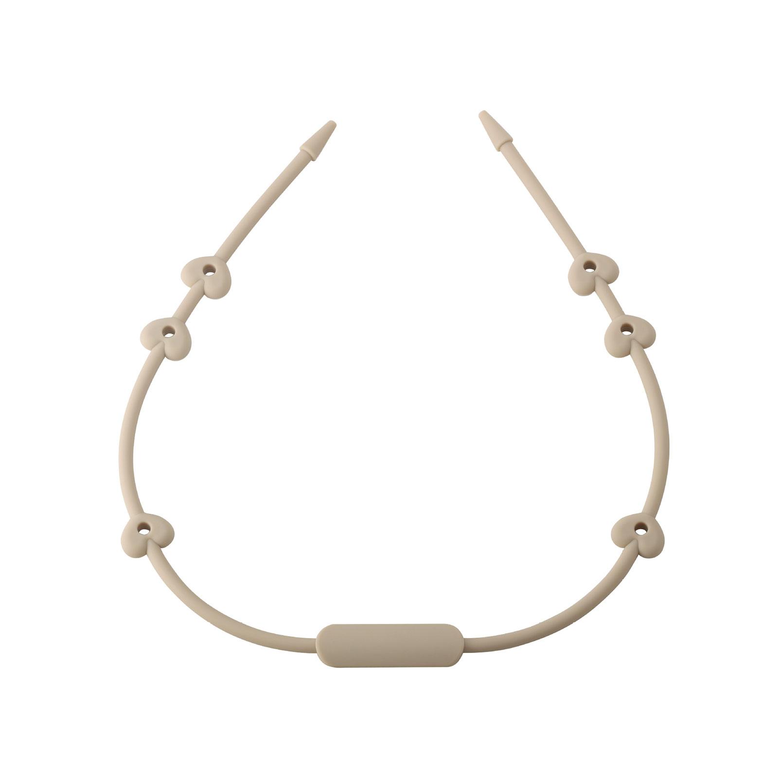 Silikon Baby Schnullerhalter BPA-frei Schnullerkette Silikon Becherfänger Baby Spielzeug Leine für Kinderwagen & Hochstühle beige