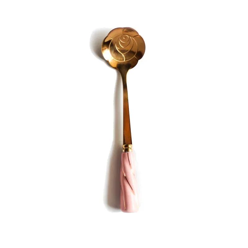 12cm Edelstahl Mini Sakura Rosenblüten Löffel für Kaffee Tee Dessert Getränke Mischen Milchshake Löffel Geschirr Küchenbedarf